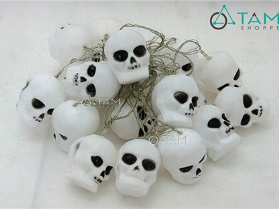 Dây đèn Led trang trí Halloween hình hộp sọ đầu lâu 20 bóng